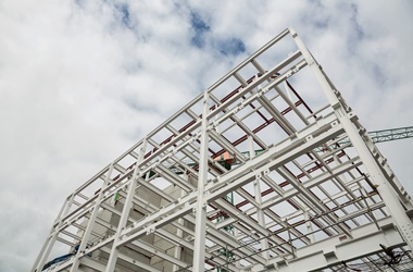 low angle view of scafolding on building